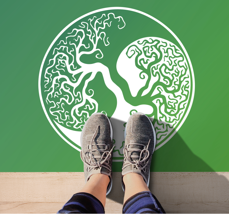 tapete em vinil retangular original da árvore da vida yin yang - TenStickers