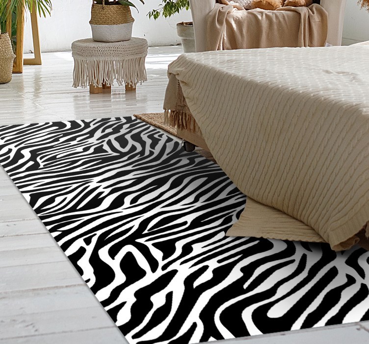 Tapete fino de vinil com riscas de zebra com estampa animal - TenStickers