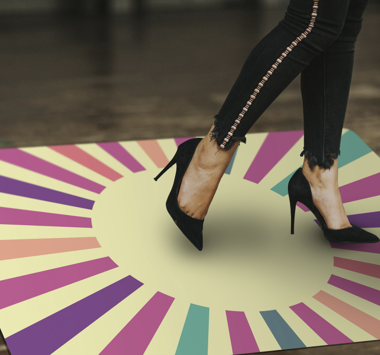 Tapete de vinil vintage geométrico solar dos anos 70 - TenStickers