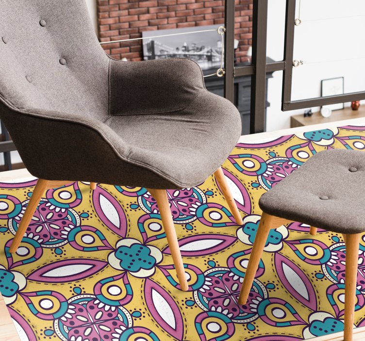 Tapetes mandalas retrô de vinil - TenStickers