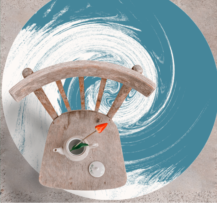 Tapete vinílico redondo redemoinho azul abstrato - TenStickers