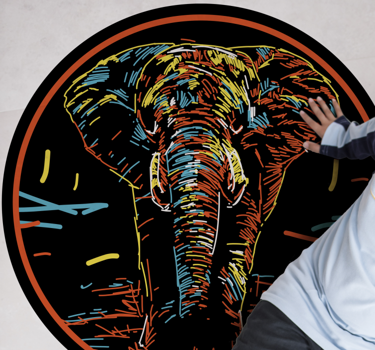 Tapete multicolorido animal elefante - TenStickers