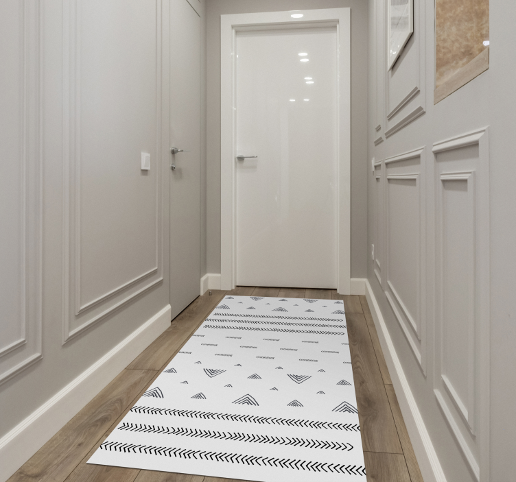 Tapete de vinil com riscas pretas e brancas nórdicas - TenStickers