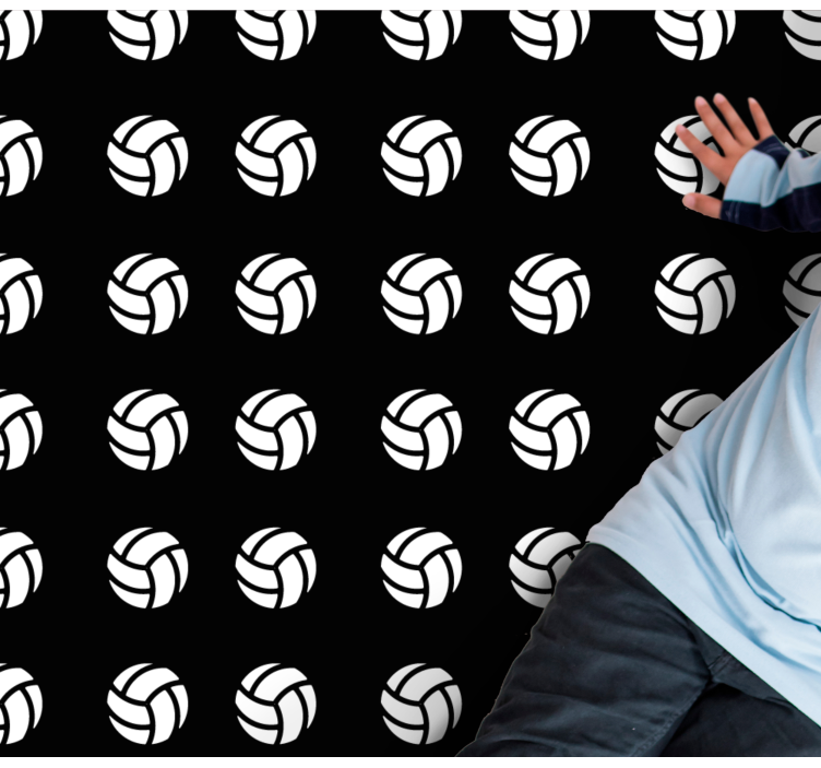 Tapete de voleibol preto e branco - TenStickers