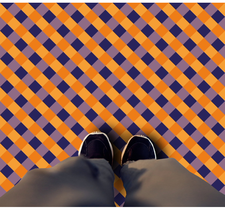 Tapete de vinil quadrado com padrão laranja e azul - TenStickers