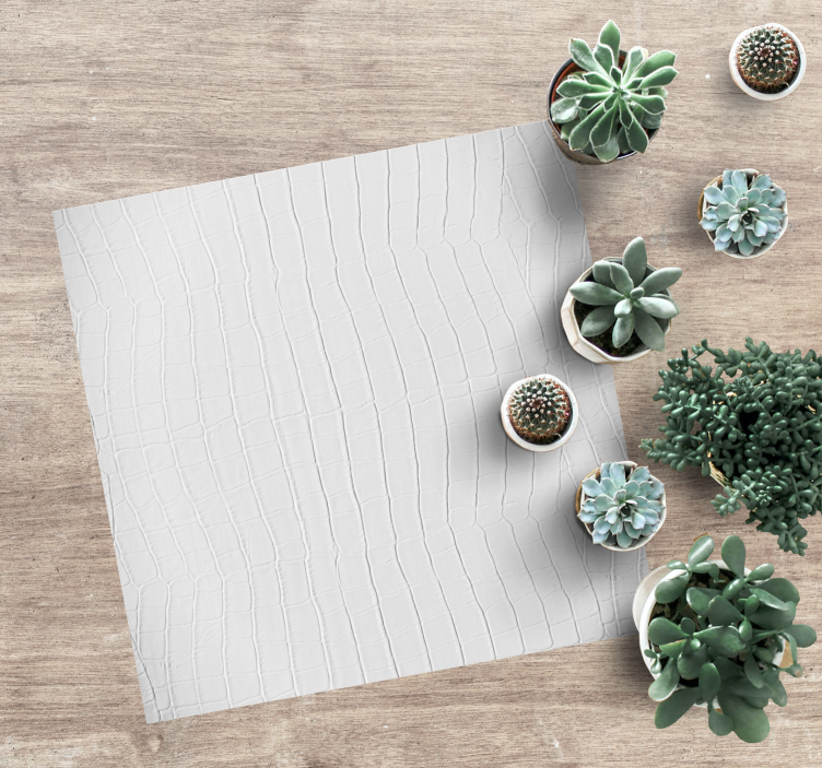Tapete de vinil quadrado com textura de couro branco - TenStickers