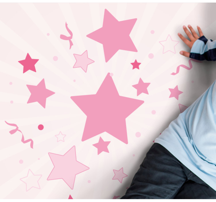 Tapete de vinil quadrado grande estrelas rosa - TenStickers