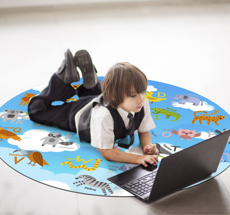 Tapete redondo de alfabeto inglês de vinil - TenStickers