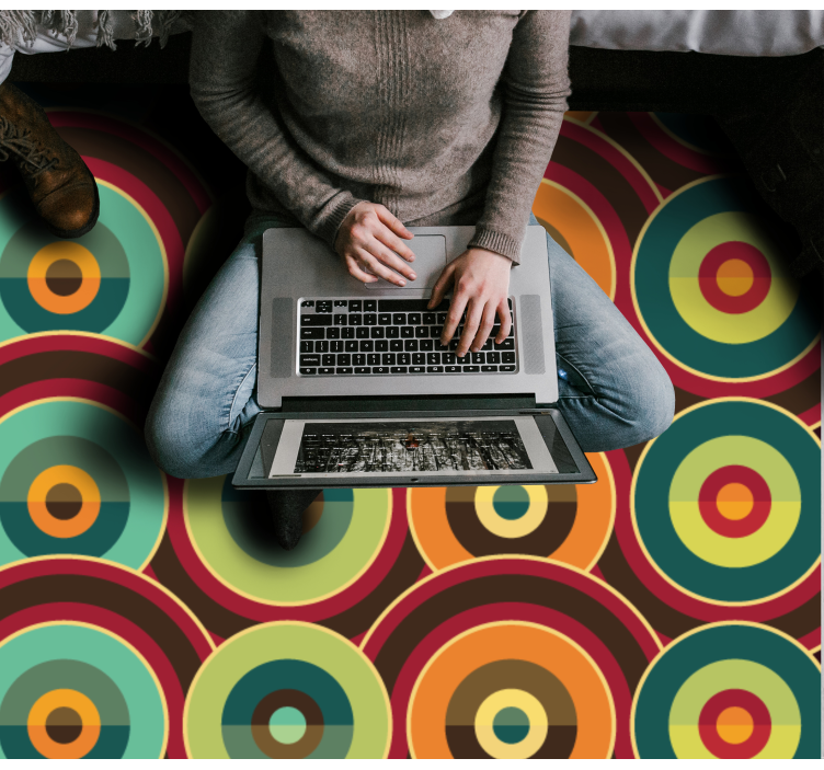 Tapete vintage com círculos repetidos retrô - TenStickers