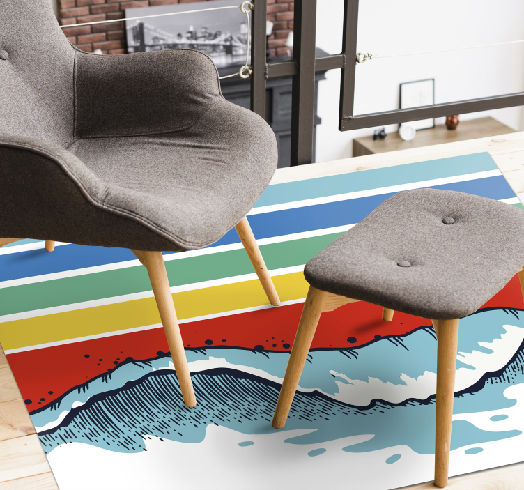 Tapete retro ondas vintage para chão - TenStickers