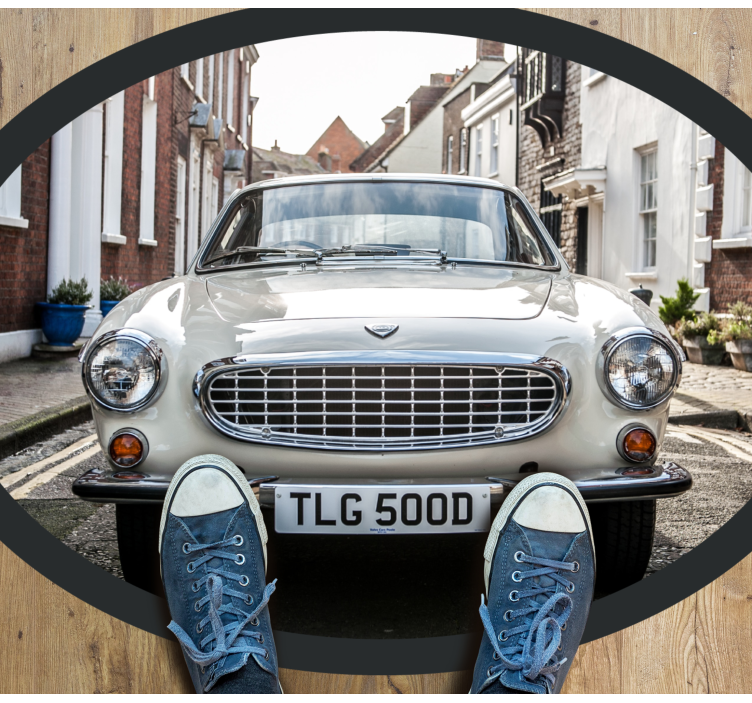 Tapete de vinil vintage volvo p1800 - TenStickers