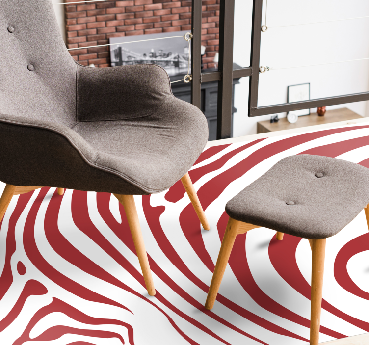 Tapete de vinil com riscas zebra vermelhas com estampa animal - TenStickers