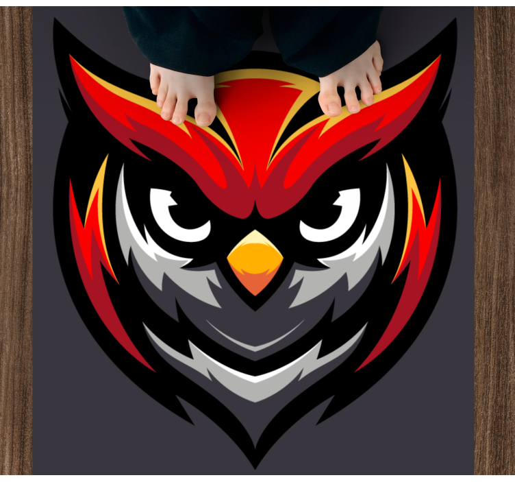 Tapete vermelho do quarto da mascote da coruja - TenStickers