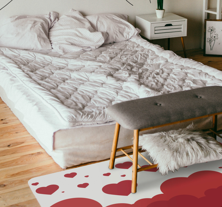 Tapete de quarto com produtode nuvem coração vermelho - TenStickers