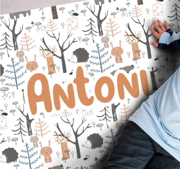 Tapete vinílico com nome floresta personalizada - TenStickers