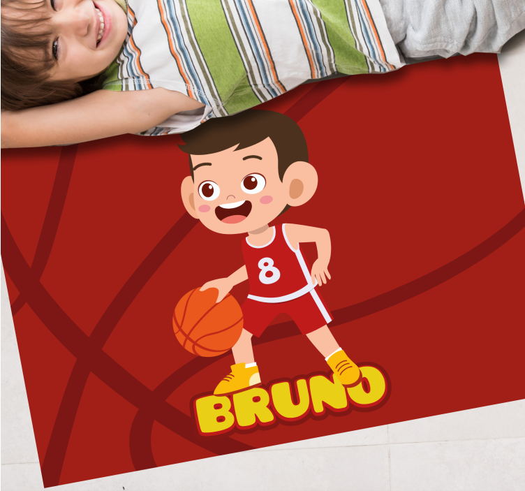 Tapete vinílico com nome personagem de basquete - TenStickers