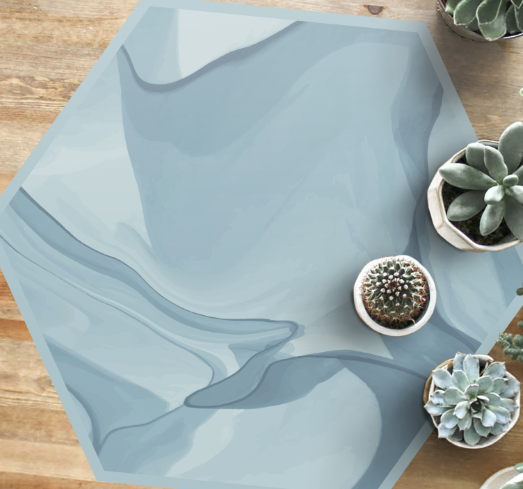 Tapete vinílico para gabinete Formato de hexágono de mármore azul - TenStickers