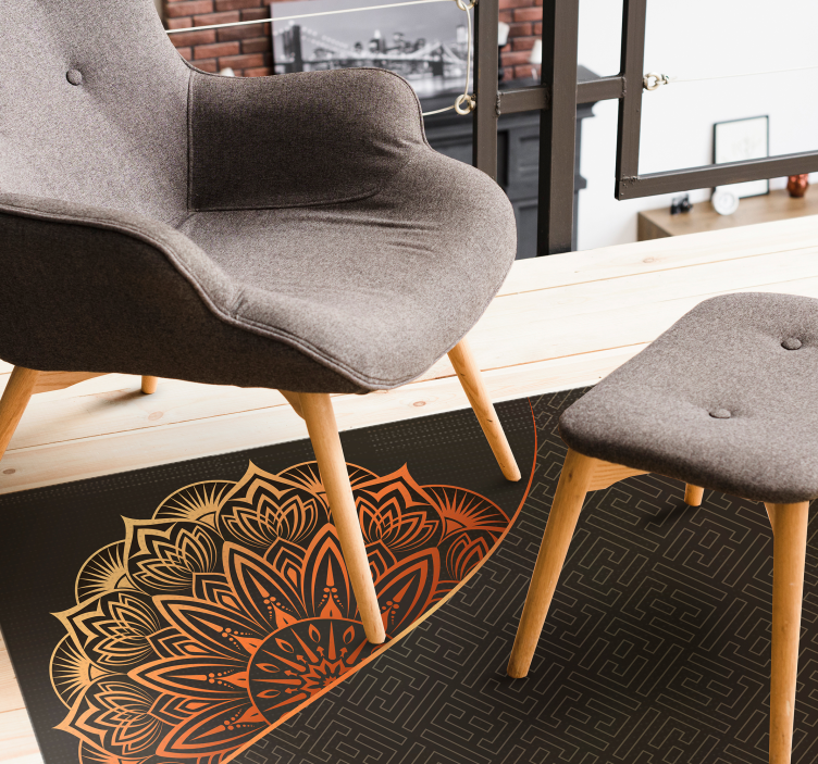 Tapete vinílico para gabinete Mandala dourada - TenStickers