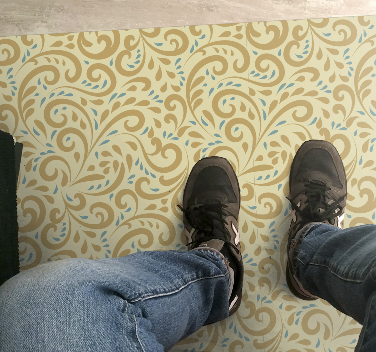 Tapete vinílico para gabinete Mão desenhada vintage floral padrão - TenStickers