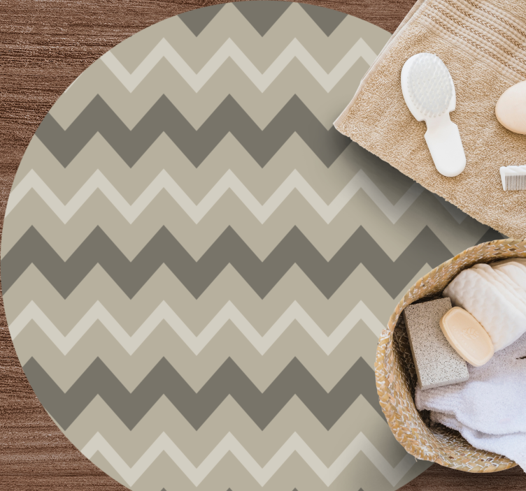 Tapete vinílico às risca círculos com padrão chevron - TenStickers