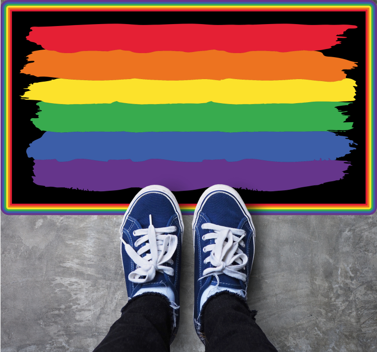 Tapete vinílico às risca listras coloridas do arco-íris - TenStickers