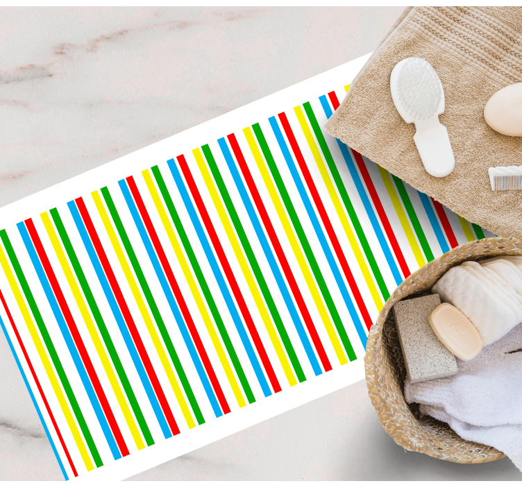 Tapete vinílico às risca padrão vertical colorido - TenStickers