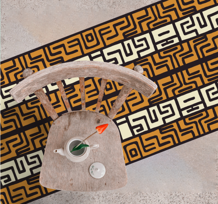 Tapete vinílico de riscas padrão de labirinto geométrico - TenStickers