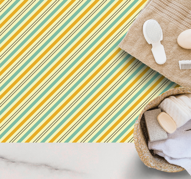 Tapete vinílico às risca padrão listrado diagonal - TenStickers