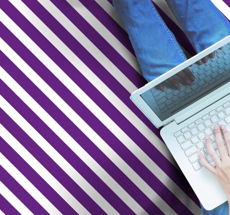 Tapete vinílico às risca padrão listrado roxo - TenStickers
