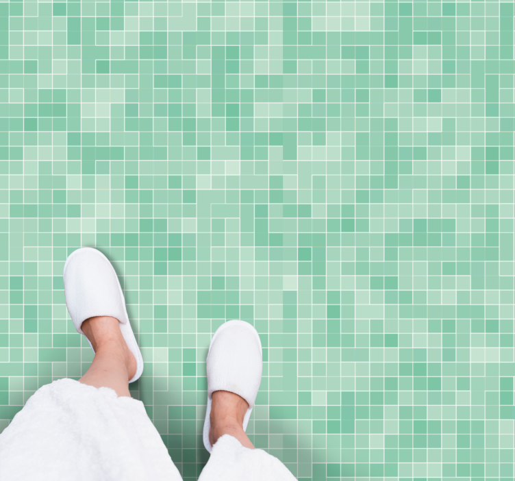 Tapete vinílico azulejos padrão de mosaico de menta - TenStickers