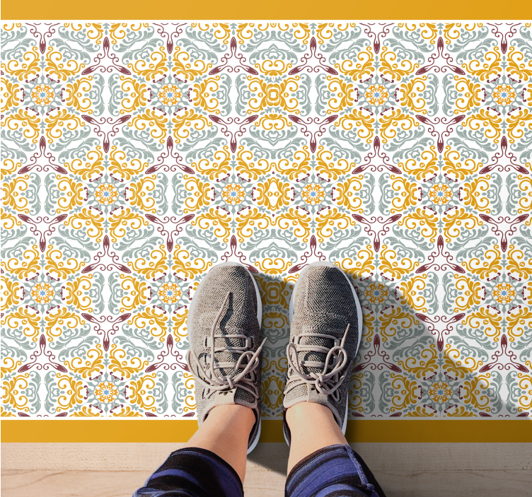 Tapete vinílico azulejo padrão de mosaico ornamentado - TenStickers