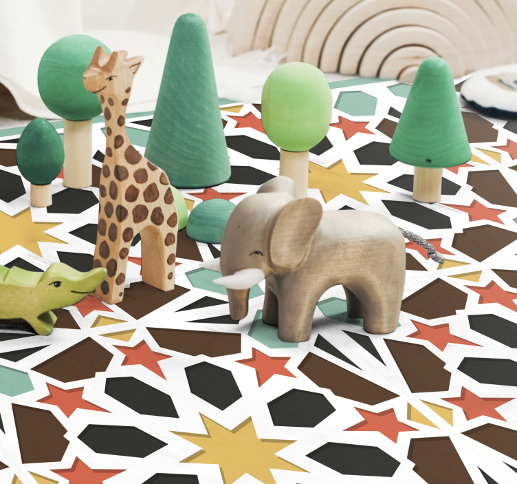 Tapete vinílico azulejos azulejos coloridos com estrelas - TenStickers