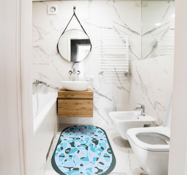 Tapete vinílico casa de banho padrão oval abstrato - TenStickers