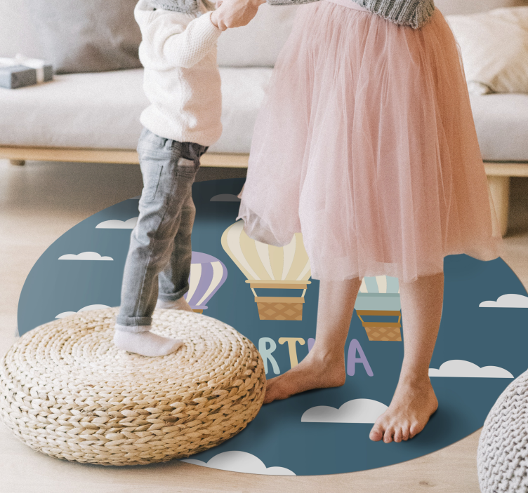 Tapete vinílico criança balões de ar com nome - TenStickers