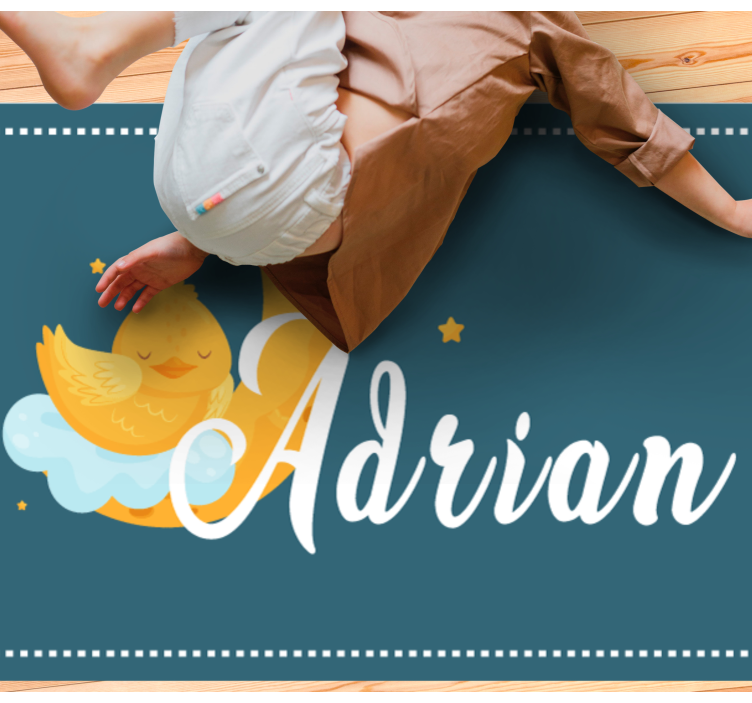 Tapete vinílico criança pato dormindo com nome - TenStickers