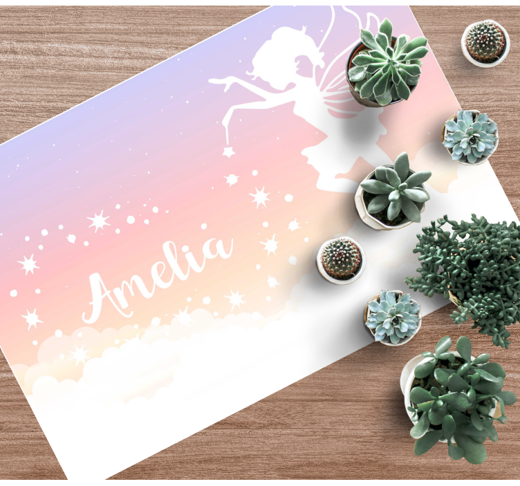 Tapete vinílico com nome nuvem de fada personalizada - TenStickers
