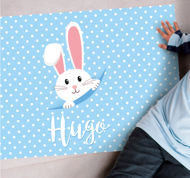 Tapete vinílico criança coelho e toupeiras - TenStickers