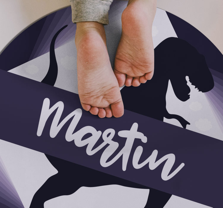 Tapete vinílico criança velociraptor com nome - TenStickers