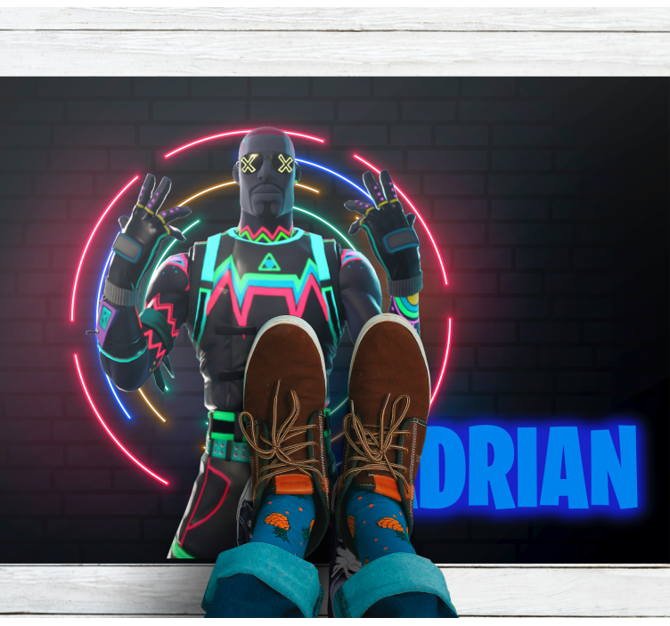 Tapete vinílico com nome exibição de caracteres de neon - TenStickers