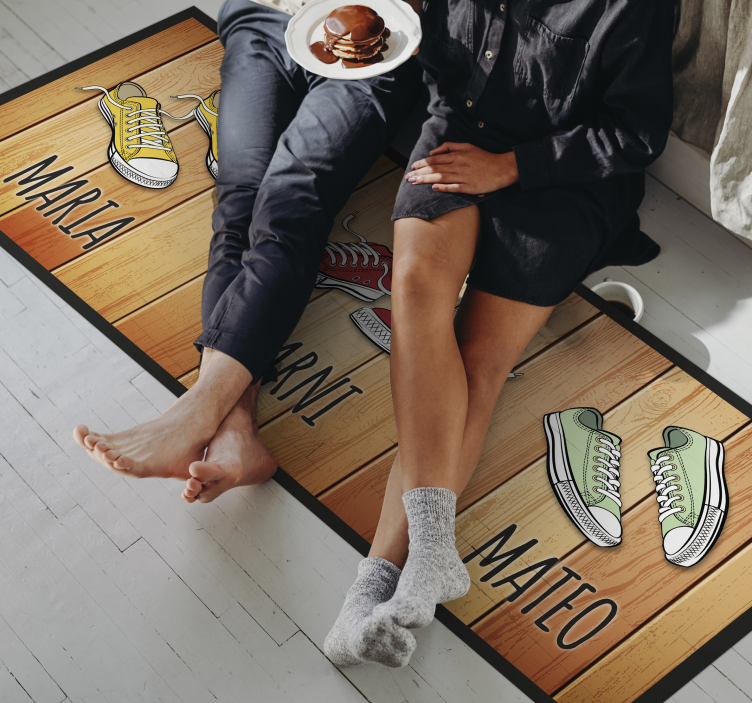 Tapete vinílico hall de entrada expositivo para sapatos - TenStickers