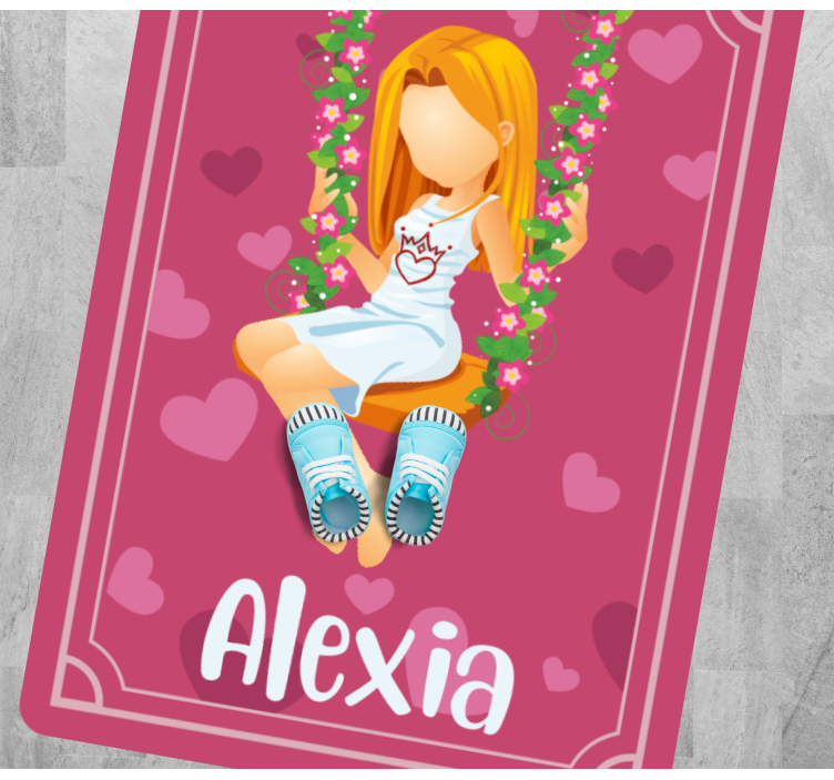 Tapete vinílico juvenil balanço de grama com nome - TenStickers