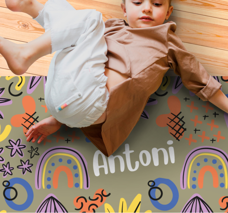 Tapete vinílico criança padrões coloridos de arco-íris - TenStickers