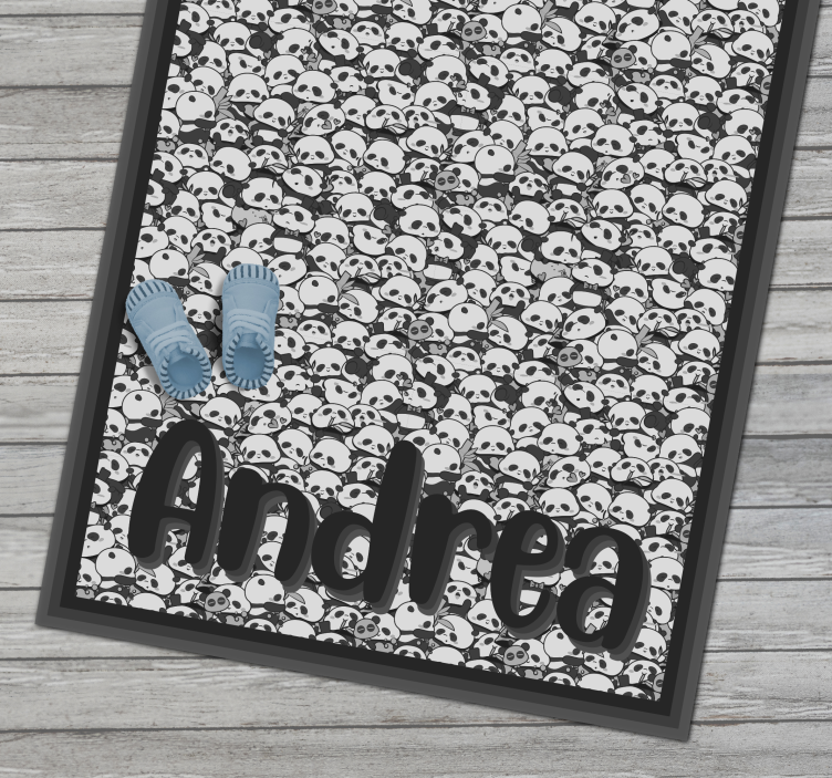 Tapete vinílico com nome pandas personalizados - TenStickers