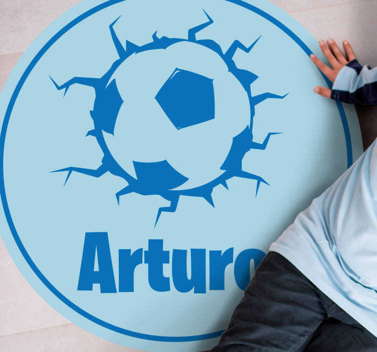Tapete vinílico criança bola de futebol com nome - TenStickers