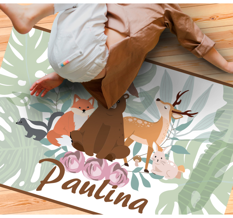 Tapete vinílico com nome selva animal - TenStickers