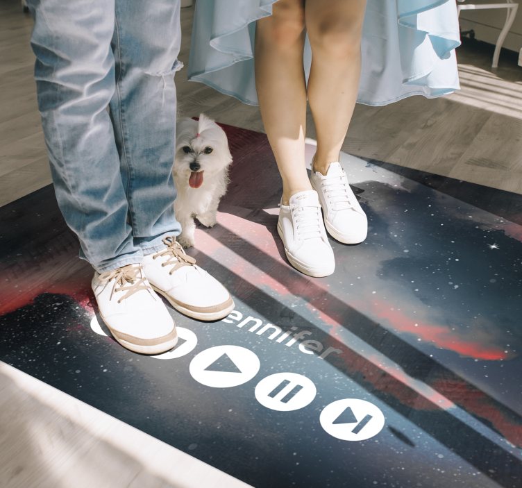 Tapete vinílico juvenil música personalizada espacial - TenStickers