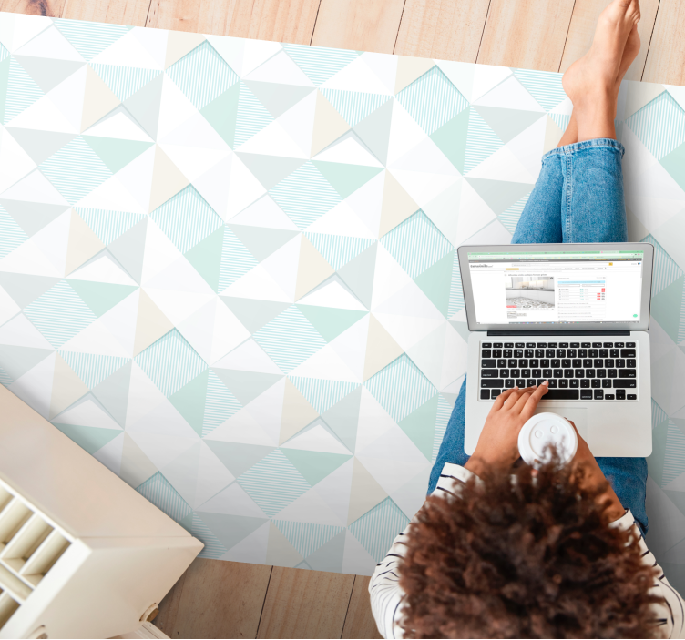 Tapete vinílico com padrão geométrico sobreposto - TenStickers