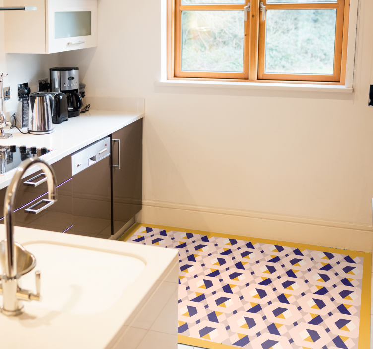 Tapete vinílico cozinha conceito geométrico vibrante - TenStickers