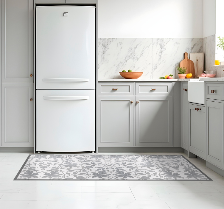 Tapete vinílico cozinha damasco de cimento - TenStickers