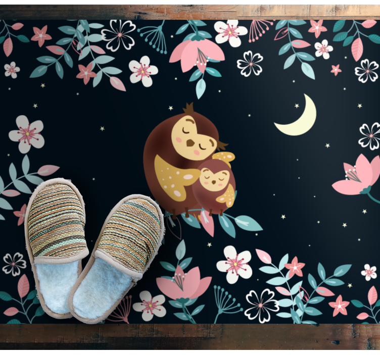 Tapete vinílico de animais amor de mamãe coruja - TenStickers